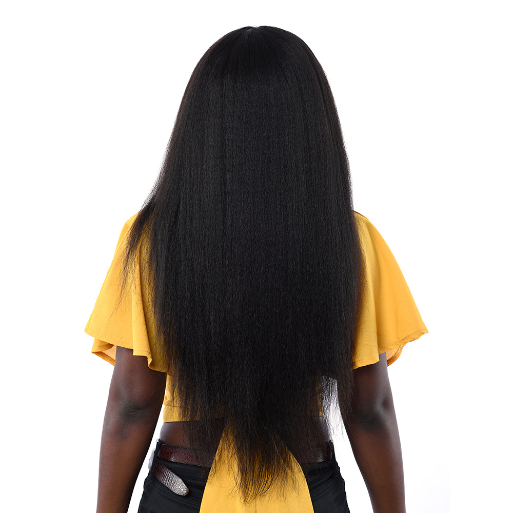 Enoya Italian Yaki Silk Top Full Lace Wigs Brazilian Virgin Human Hair 130% Density