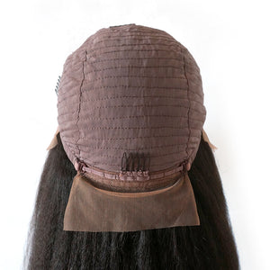 Enoya Italian Yaki Silk Top Lace Front Wigs Brazilian Human Virgn Hair 150% Density