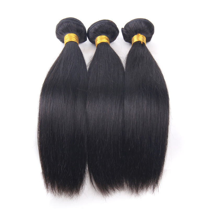 Enoya Straight Brazilian Hair Weave Bundles Natural Color Hair Weft