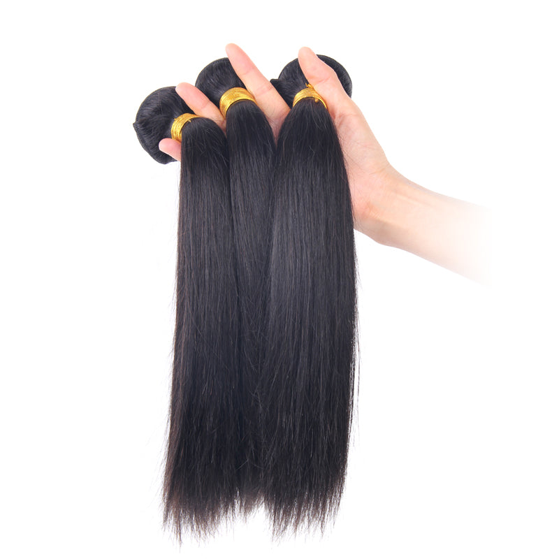 Enoya Straight Brazilian Hair Weave Bundles Natural Color Hair Weft