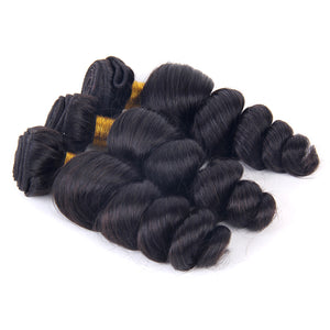 Enoya Brazilian Virgin Hair Loose Wave 3 Bundles Natural Color