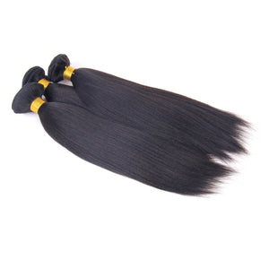 Enoya Brazilian Yaki Hair 3Bundles Human Hair Weave Hair Bundles Natural Color