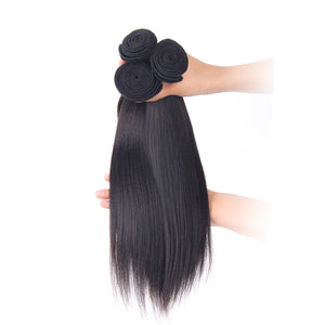 Enoya Brazilian Yaki Hair 3Bundles Human Hair Weave Hair Bundles Natural Color