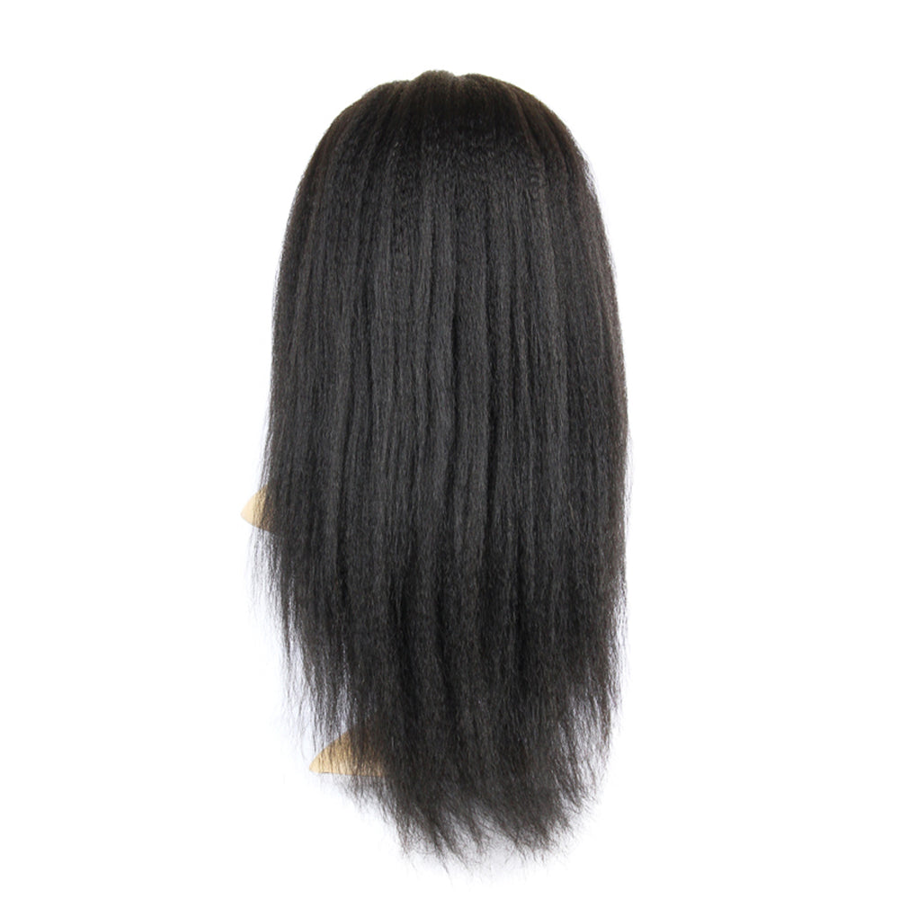 Enoya Italian Yaki Silk Top Glueless Full Lace Wigs Brazilian Human Virgin Hair 130% Density