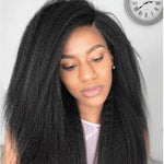 Enoya 360 Lace Wig Italian Yaki Human Hair Wigs-Glueless 180% Density Brazilian Virgin Remy Wigs Pre Plucked