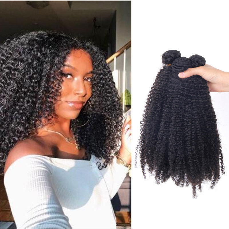 Enoya Afro Kinky Curly Hair 3 Bundles Brazilian Virgin Human Hair Extensions