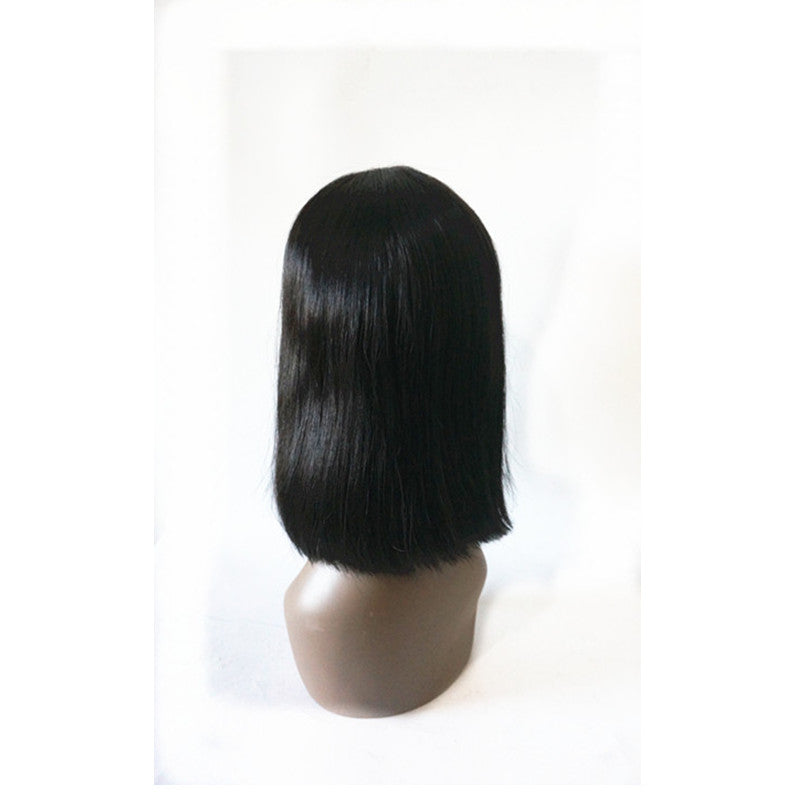 Human Hair Bob Wigs Middle Part Brazilian Straight Machine Made Glueless Short Wigs 12inch